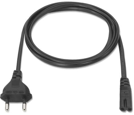 Imagen extra Cable Alimentacion C8 - CEE7/16/M-C7/H - 1.5m - 100% Cobre Puro AWG18 - Negro