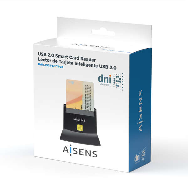 Imagen extra Aisens Lector de Tarjeta Inteligente Dni - Negro
