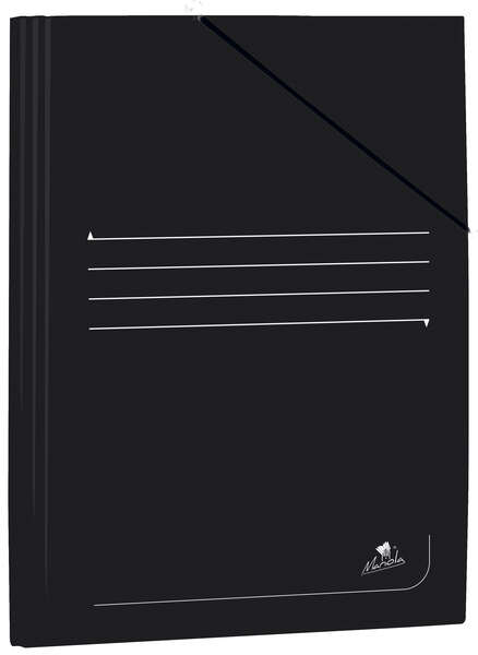 Mariola Carpeta de Carton Plastificado FOLIO Cierre de gomas - Negro