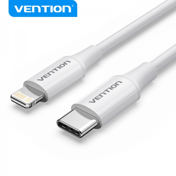 Cable USB-C Macho a Lightning Macho - 1 metro. Blanco