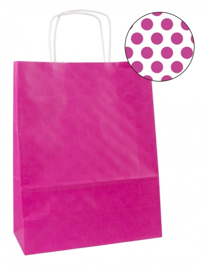 PACK 50 Bolsas Kraft 25 x 11 x 31 cm Fucsia. APLI 101838