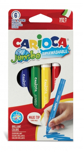 Rotulador CARIOCA JUMBO Caja de 6 Colores