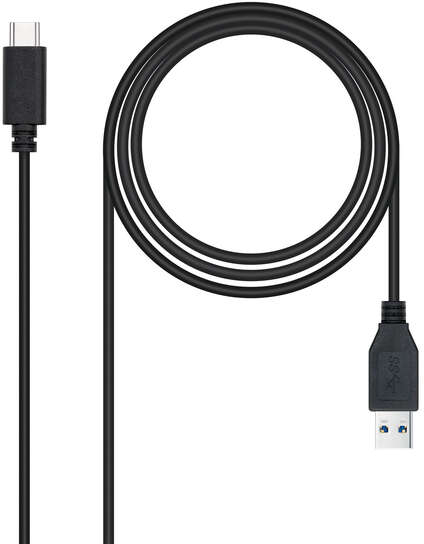 Nanocable Cable USB 3.1 Gen2 10Gbps 3A USB-C Macho a USB-A Macho 2m - Negro