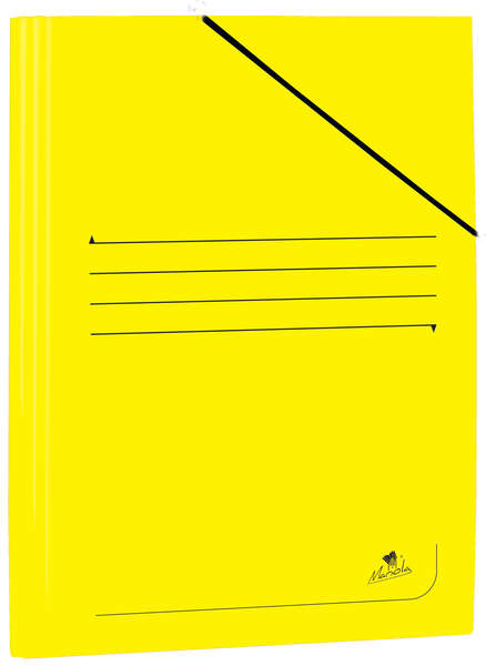 Mariola Carpeta de Carton Plastificado FOLIO Cierre de gomas - Amarillo
