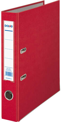 Archivador DIN A4, lomo Estrecho, con ollao, rado y compresor. Rojo