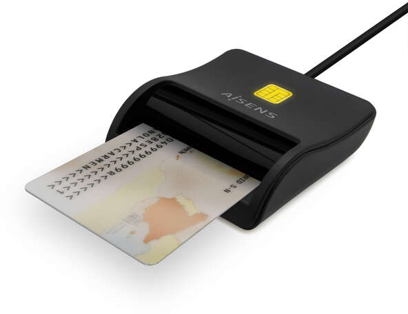 Aisens Lector de Tarjeta Inteligente DNI USB-C - Negro