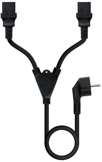 Cable de Alimentacion CEE7 Macho a 2x C-13 Hembra 1.80m - Negro