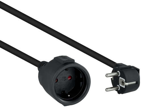 Imagen extra Cable de Alimentacion Alargador CEE7 Acodado Macho a CEE7 Hembra 2m