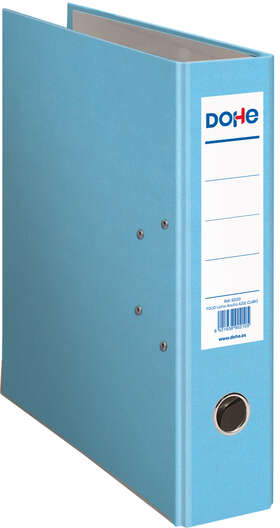 Imagen extra Archivador FOLIO, lomo Ancho, con ollao, rado, tarjetero y compresor. Celeste