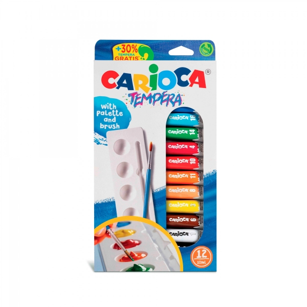Carioca Pack de 12 Tubitos de Tempera Colores Superlavables Varios