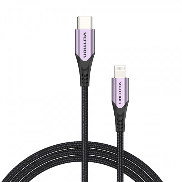Imagen extra Cable USB-C a Lightning 3A 27W 480Mbps MFi - 1 metro - Morado