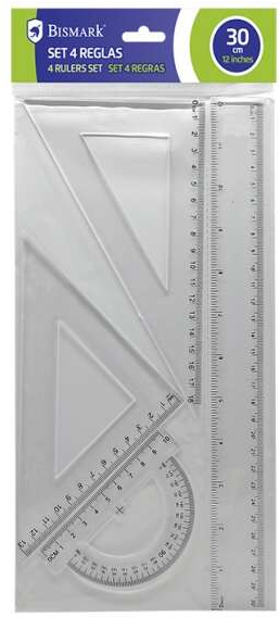 Set de reglas economico (Regla Escuadra Cartabon y Transportador)