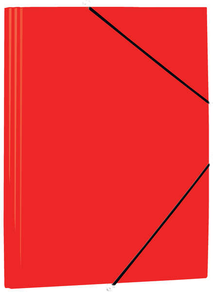 Carpeta de Plastico de gomas y solapas FOLIO. Rojo