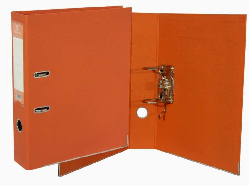 Archivador ECONOMICO en PVC FOLIO, Lomo ANCHO, Ollao, Tarjetero y Cartonera Metalicas . Naranja