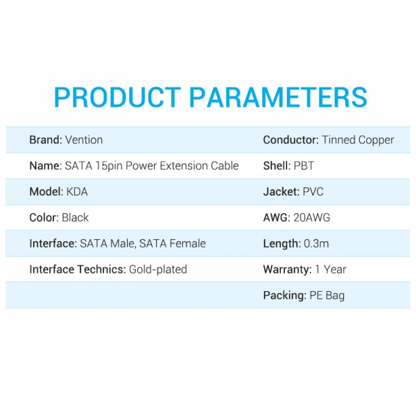 Imagen extra Cable Extensión de alimentación SATA de 30cm