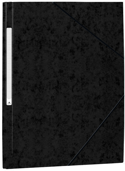 Mariola Carpeta de Carton Simil Prespan con Etiqueta en Lomo FOLIO Cierre de gomas - Negro