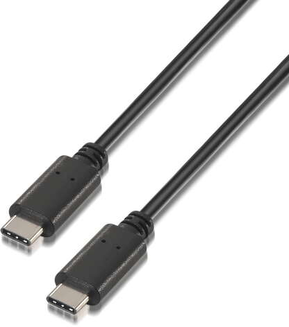 Aisens Cable USB 2.0 3A - Tipo USB-C Macho-Macho - 2m - Negro