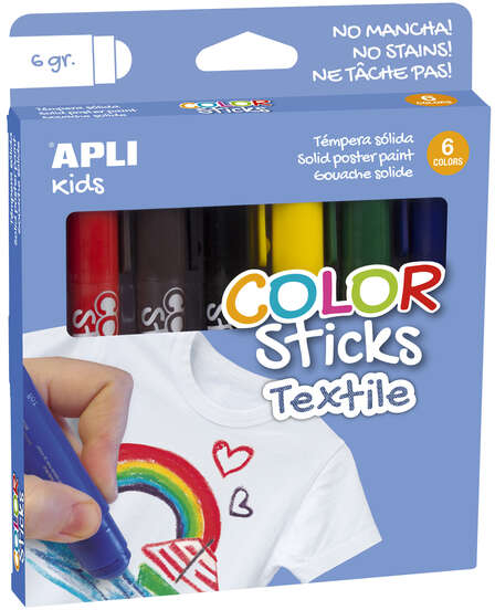 Apli Sticks Textil Colores Surtidos Resistentes Al Lavado Colores Nitidos y Vivos - Distintos Acabados Segun la Presion - sin Disolventes