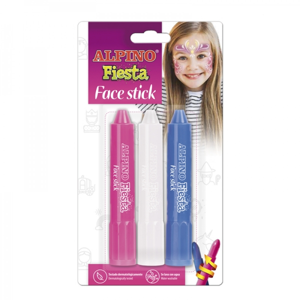 Alpino Fiesta Face Stick Pack con 3 Barritas de Pintura Facial