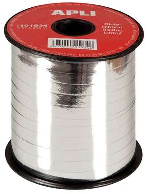 Apli Rollo de Cinta para Envolver Regalos de 7mm x 250m - Acabado Brillante - Plata