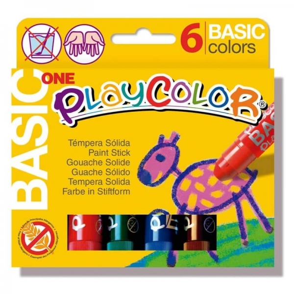 PlayBasic One Pack de 6 Temperas Solidas Colores Surtidos