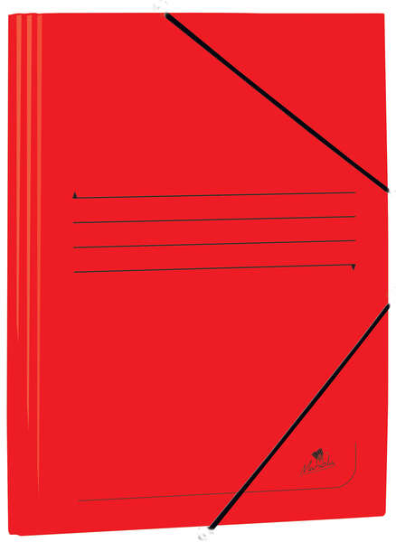 Mariola Carpeta de Carton Estucado con Solapas FOLIO Cierre de gomas - Rojo