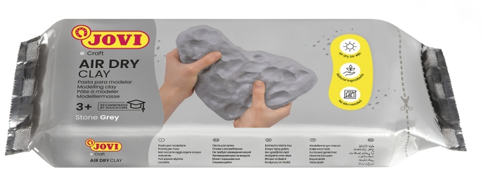 Jovi Air Dry Pastilla Pasta Modelar Endurecible al Aire Color Gris
