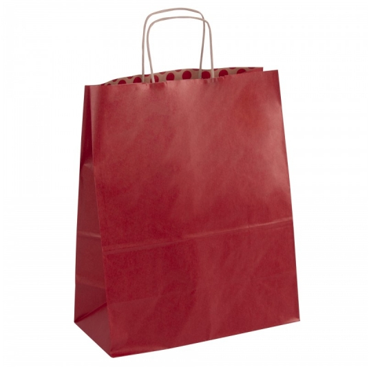 PACK 50 Bolsas Kraft 25 x 11 x 31 cm Rojo. APLI 101647