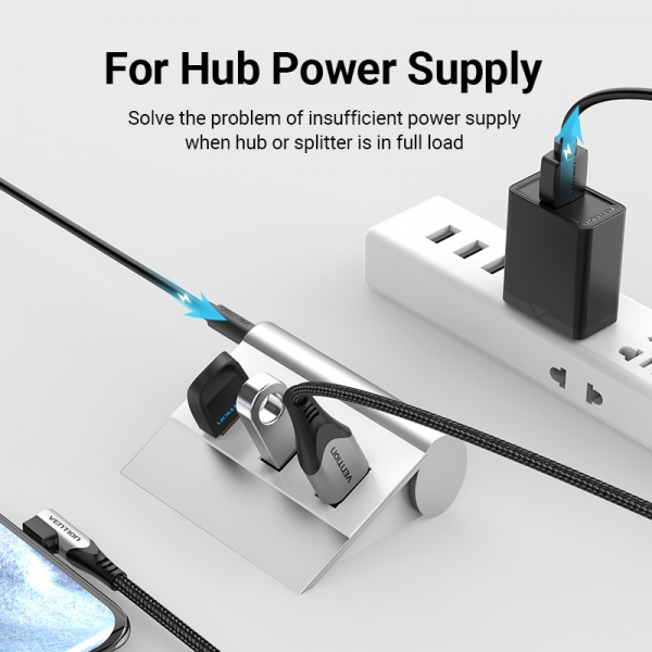 Imagen extra Cable Alimentacion USB-A Macho a DC 5.5mm - 1.5m - Negro