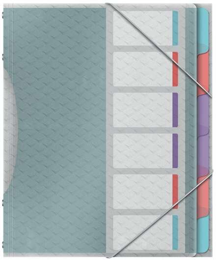 Esselte Colour'Breeze Clasificador A4 con 6 Pestañas, 3 Solapas en la Contraportada. Plastico