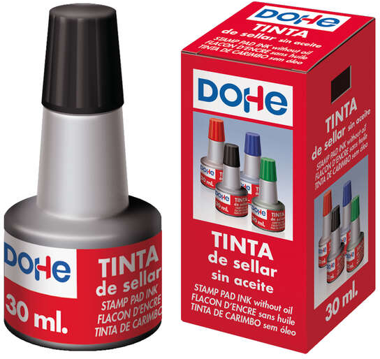 Tinta para tampon 28ml NEGRO, sin aceite