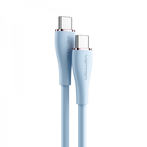 Imagen extra Vention Cable USB-C Macho a USB-C Macho - 1m - 5A 100W 480Mbps - Azul Silicona