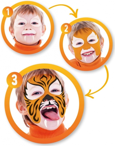 Imagen extra Alpino Fiesta Animales Pack de Maquillaje con 6 Barritas de Pintura Facial + Pincel + Tatuajes en Calcomania + Lapiz Perfilador y 2 Sobres de Purpurina