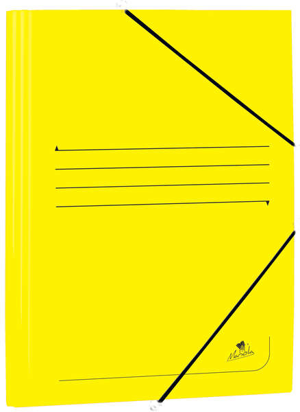 Mariola Carpeta de Carton Estucado con Solapas FOLIO Cierre de gomas - Amarillo