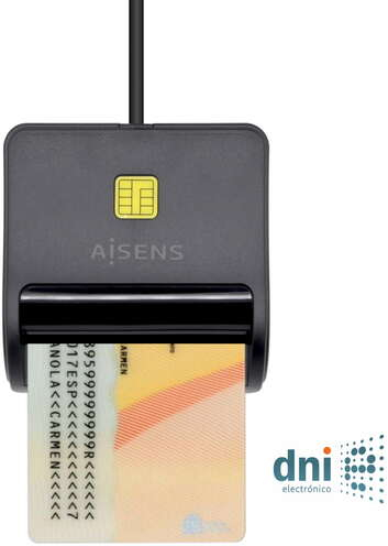 Aisens Lector de Tarjeta Inteligente DNI - Negro