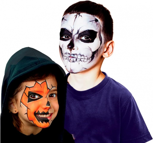 Imagen extra Alpino Fiesta Horror Pack de Maquillaje con 6 Barritas de Pintura Facial + Pincel + Tatuajes en Calcomania + Lapiz Perfilador y 2 Sobres de Purpurina