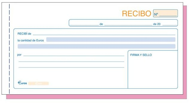 Talonario Recibos con Copia Duplicado, Formato 1/3 de folio. DOHE 50060 / T-60