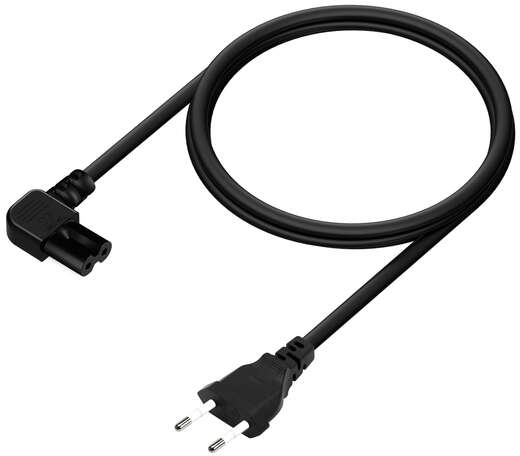 Imagen extra Cable Alimentacion Acodado C8 - CEE7/16/M-C7/H - 1.8M - Negro