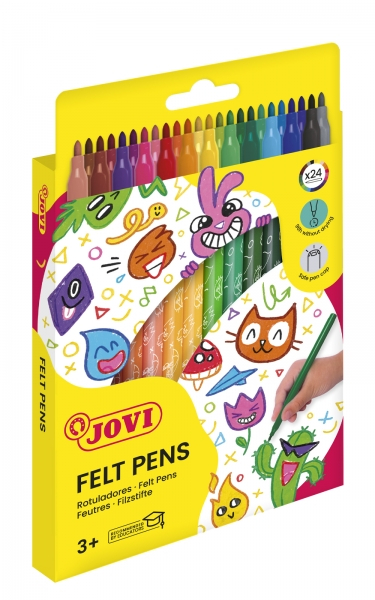 Rotulador JOVI Caja de 24 Colores (Nuevo envase Felt Pens)