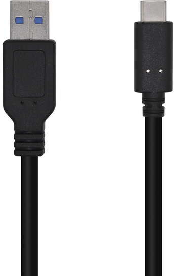 Aisens Cable USB 3.1 Gen2 10Gbps 3A - Tipo USB-C Macho a USB-A Macho - 50cm - Negro
