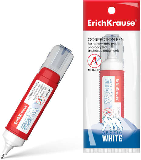 Boligrafo Corrector 12ml Erichkrause Arctic White (blister)