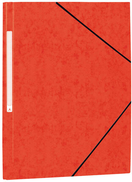 Mariola Carpeta de Carton Simil Prespan con Etiqueta en Lomo FOLIO Cierre de gomas - Rojo