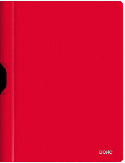 DOHE Dossier A4 con clip metalico plastico 350 micras. Rojo