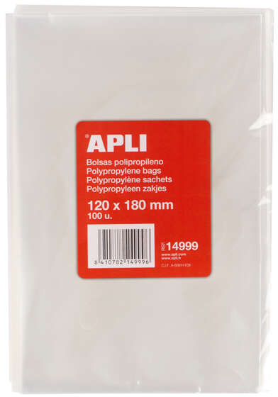 Apli Bolsas Polipropileno 120x180mm Galga 120 Uso Alimenticio