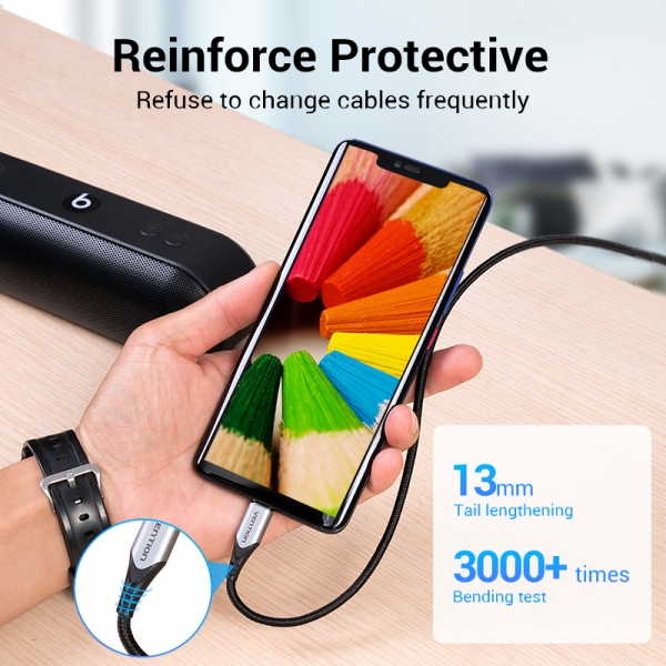 Imagen extra Vention Cable USB-A Macho a USB-C Macho 3A 60W 480Mbps - 50cm - Gris