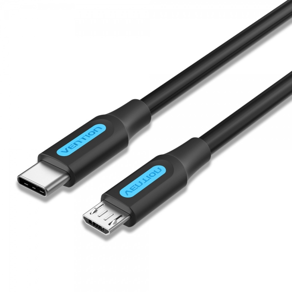 Vention Cable USB-C Macho a MicroUSB Macho - 2A 10W 480Mbps 2m - Negro