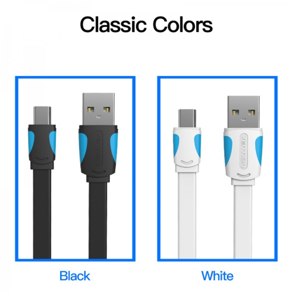 Imagen extra Vention Cable USB 2.0 Macho a Mini USB Macho - 50cm - Azul y Negro