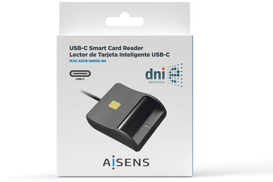 Imagen extra Aisens Lector de Tarjeta Inteligente DNI USB-C - Negro