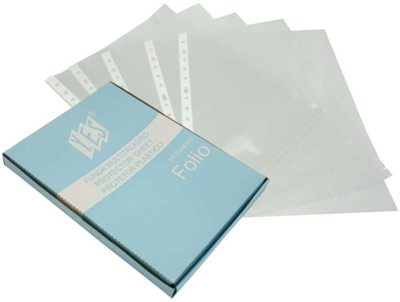 Caja de 100 Fundas Multitaladro de 70 Micras FOLIO. Bismark 