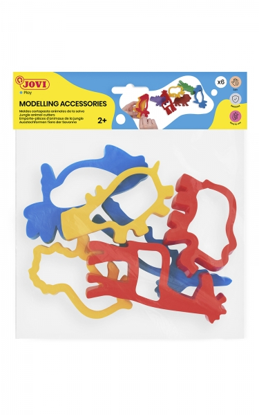 Jovi Modelling Accessories Bolsa Colgable con 6 Moldes de Corte Animales de Jungla Surtidos